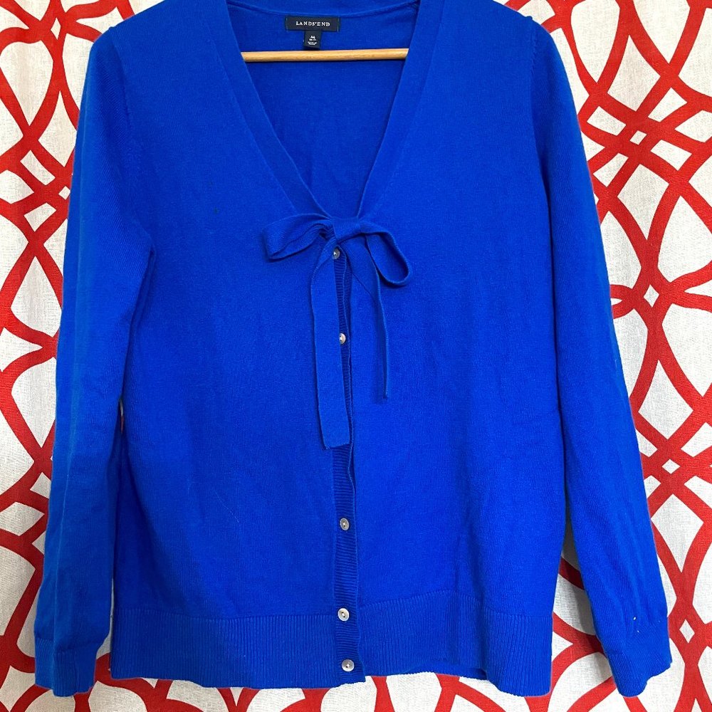 SUPER SOFT Lands End Tie Cardigan Sweater
